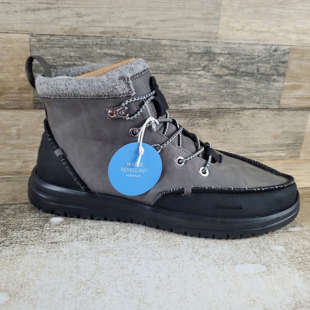 Hey Dude Bradley Classic Tumbled Mens Ankle High Boot Sz 9 Granite Gray Multi